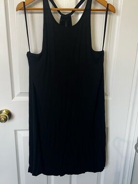 LG Black Mini Tank Dress with Racerback Detail